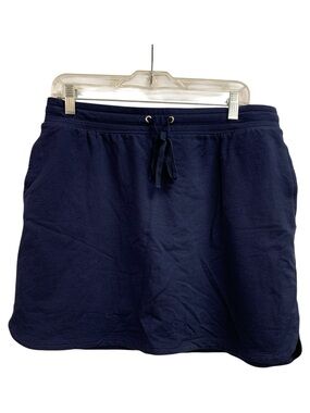 Karen Scott Navy Drawstring Casual Skirt Size L